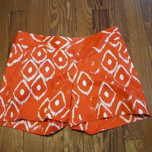 orange and white shorts